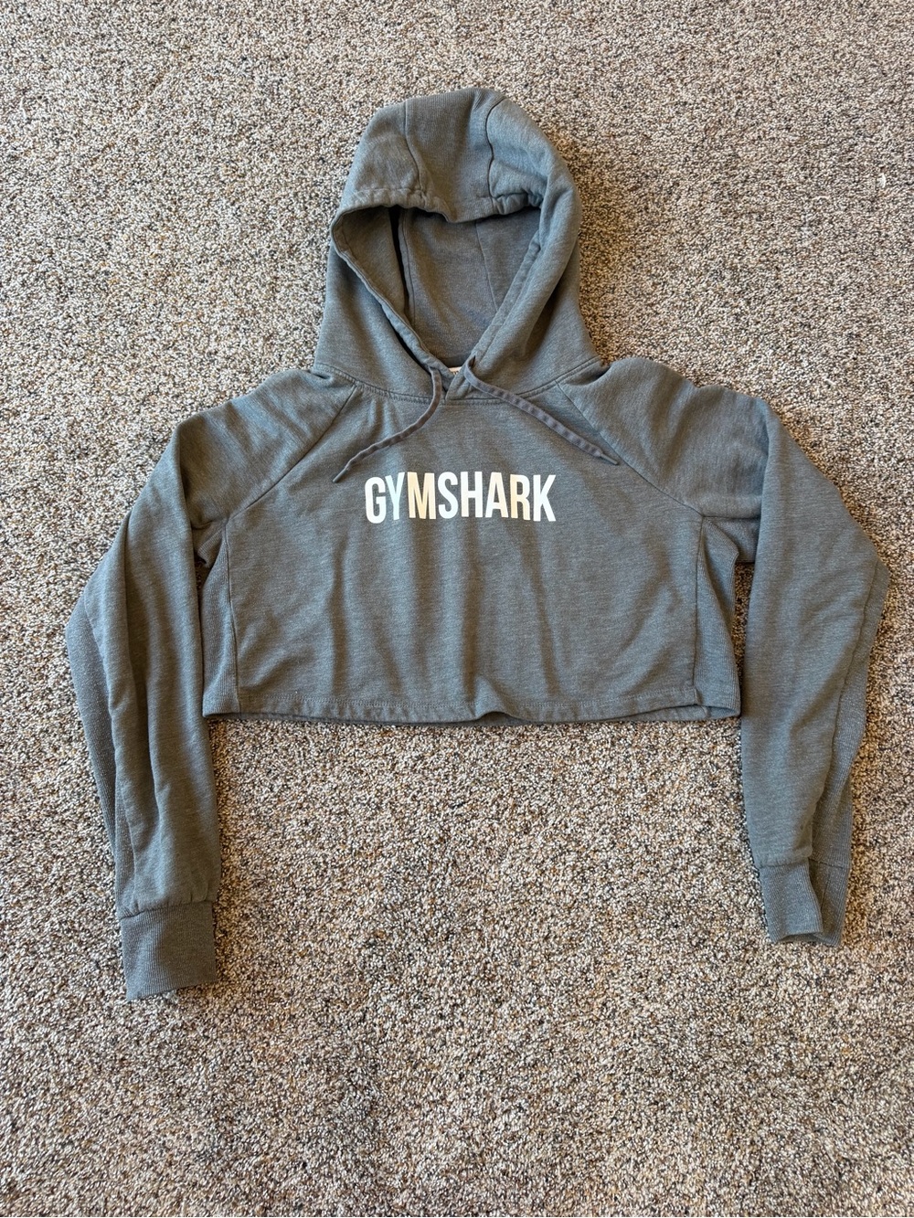 Gymshark Training Cropped Hoodie Women's M Gray Logo Workout Athleisure